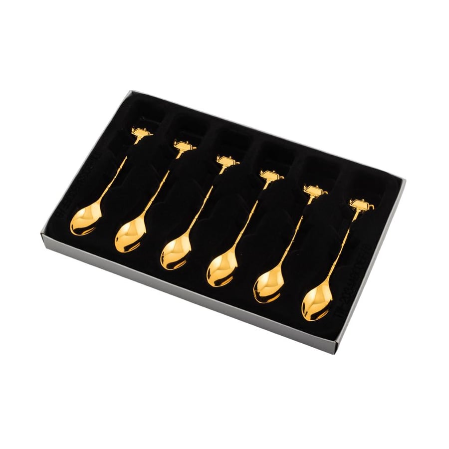 Golden metal tea spoons 6 pieces