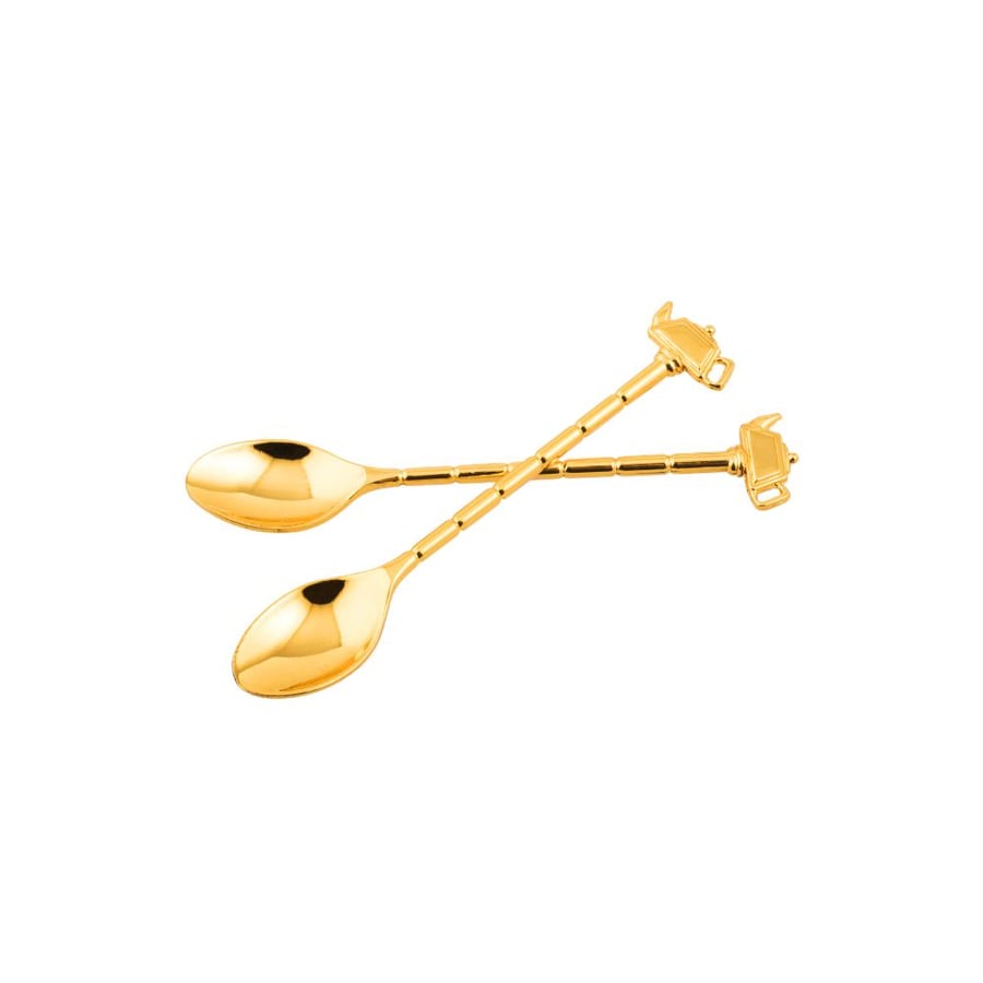 Golden metal tea spoons 6 pieces