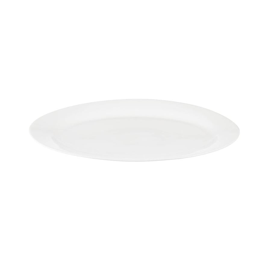 White porcelain rice service, creamy, Bon China, flat, 34 cm size, 1 piece