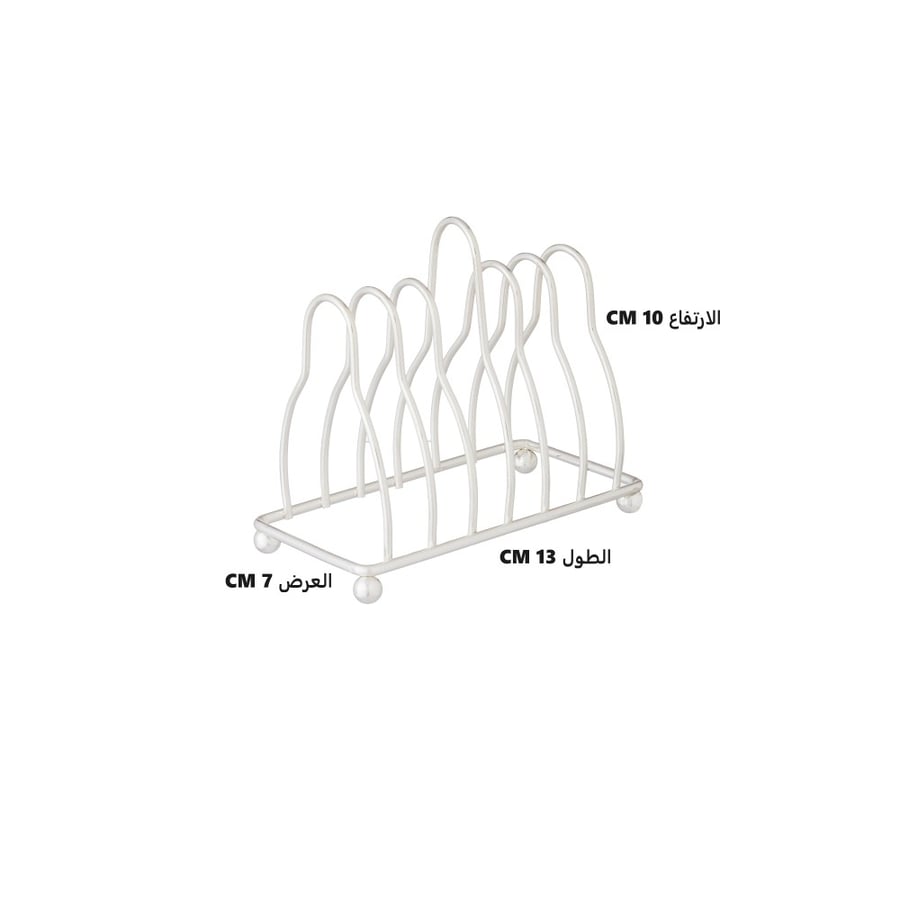 حامل صحون حلا معدن فضي 6 خانات
