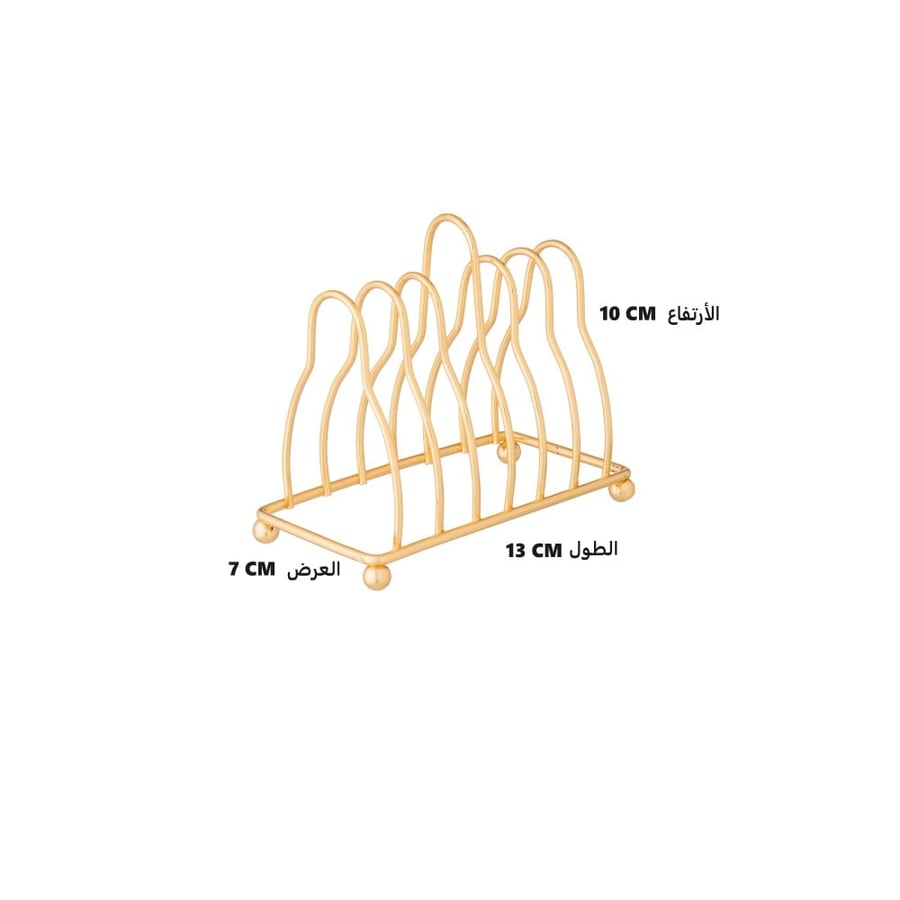 حامل صحون حلا معدن ذهبي 6 خانات