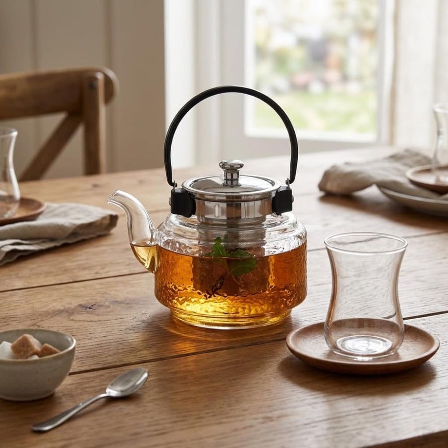 Transparent glass tea cooler 1200 ml