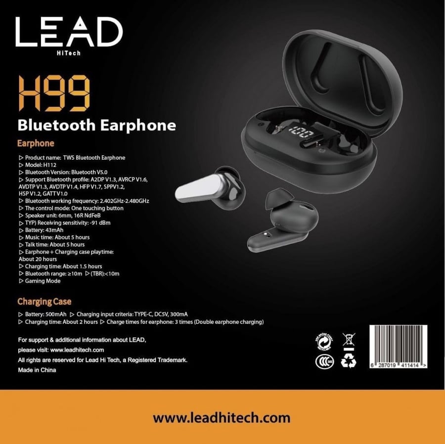 سماعات ليد بلوتوث - Lead bluetooth earphone H99