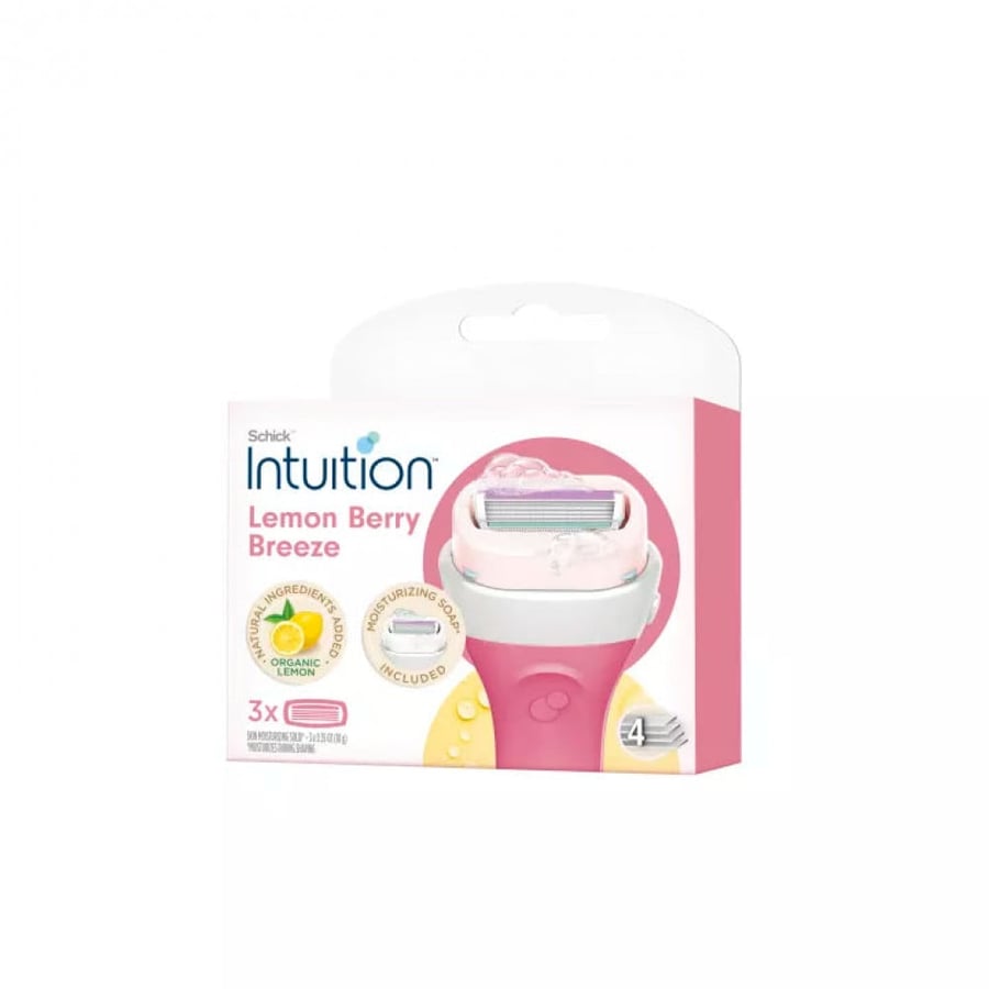Chic Intuition women's shaver replacement parts with Lemon Berry, 3 heads