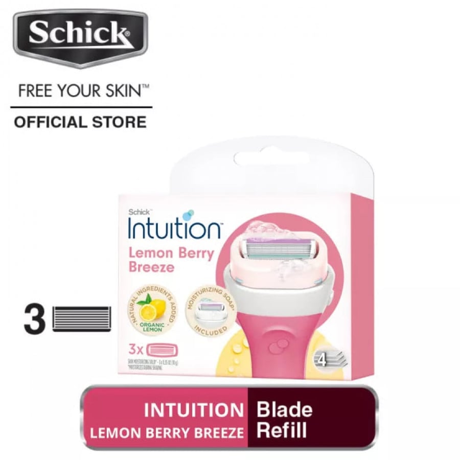 Chic Intuition women's shaver replacement parts with Lemon Berry, 3 heads