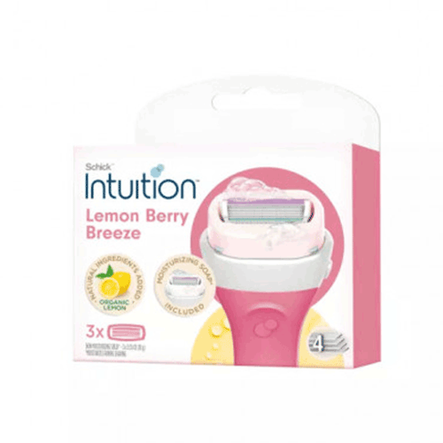 Chic Intuition women's shaver replacement parts with Lemon Berry, 3 heads