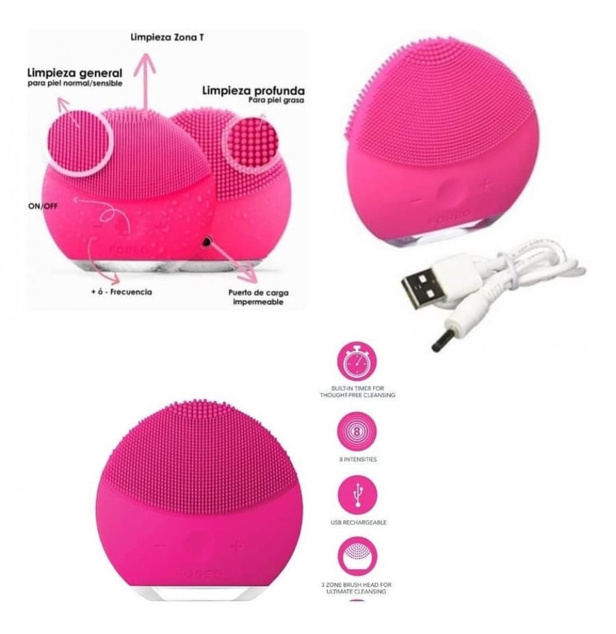 Forever Mini Face Cleaning Brush Device - Dark Pink