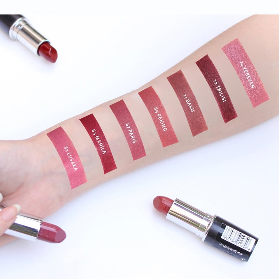 Matte velvet lipstick in a rich color enhanced with beeswax for daily use - LUSAKA 63