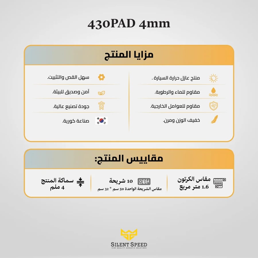 شرائح عازل صوت للسيارات