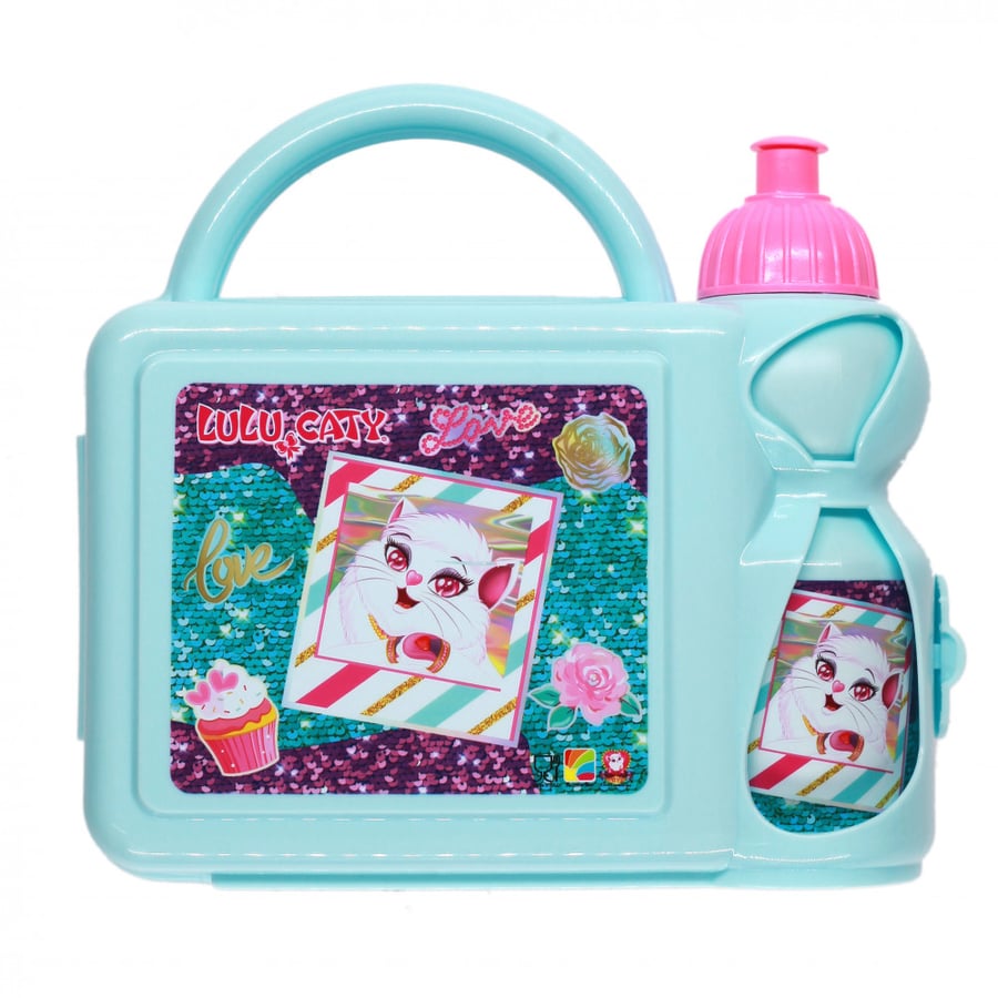 لولوكاتي- طقم علبة غداء و زمزمية - Lulu Caty Lunch Box Set