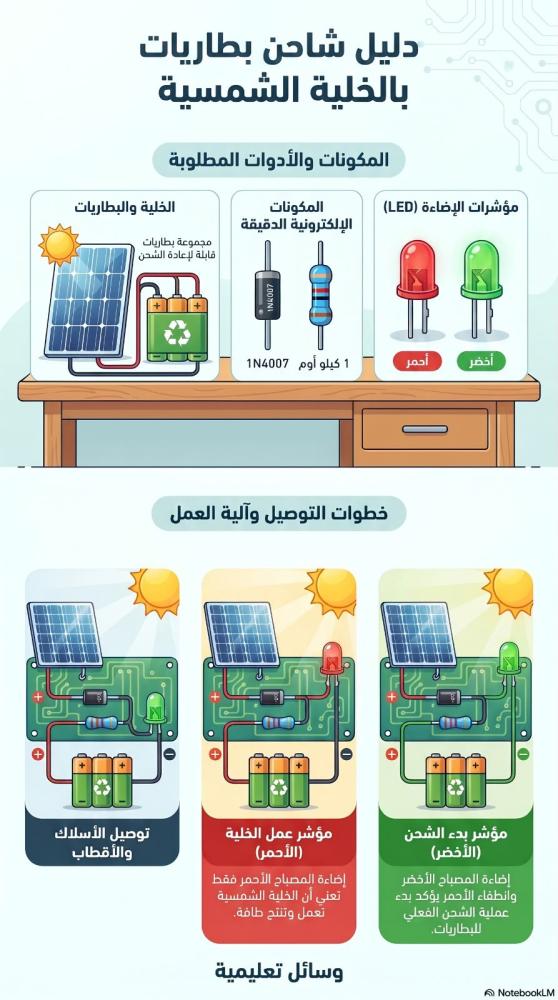 شاحن بطاريات بالخلية الشمسية