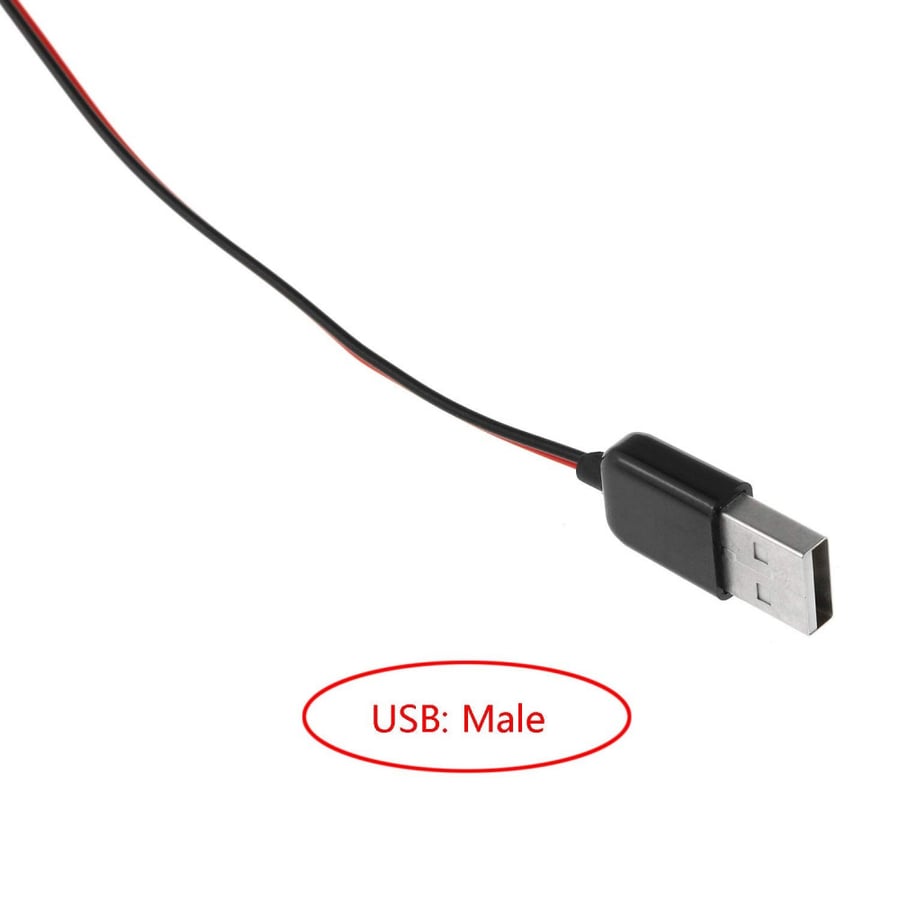 سلك USB مع نهاية فم التمساح بطول 50 سم