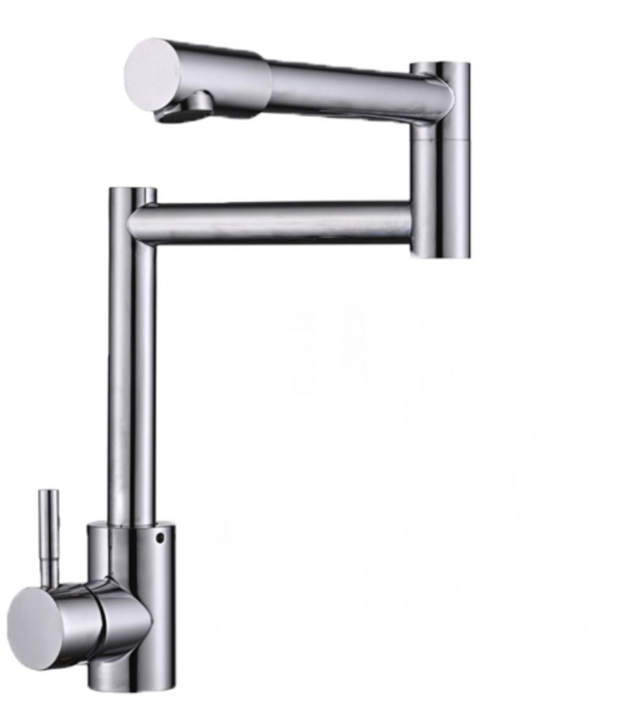 Chrome adjustable neck kitchen mixer