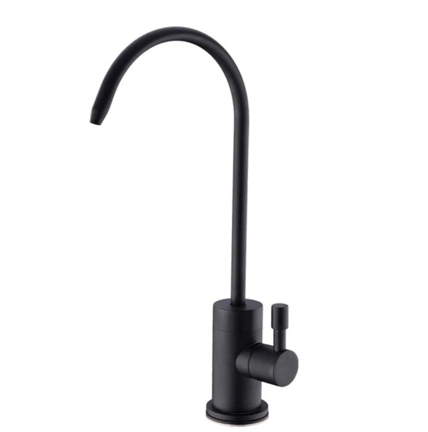 Black filter faucet with spout