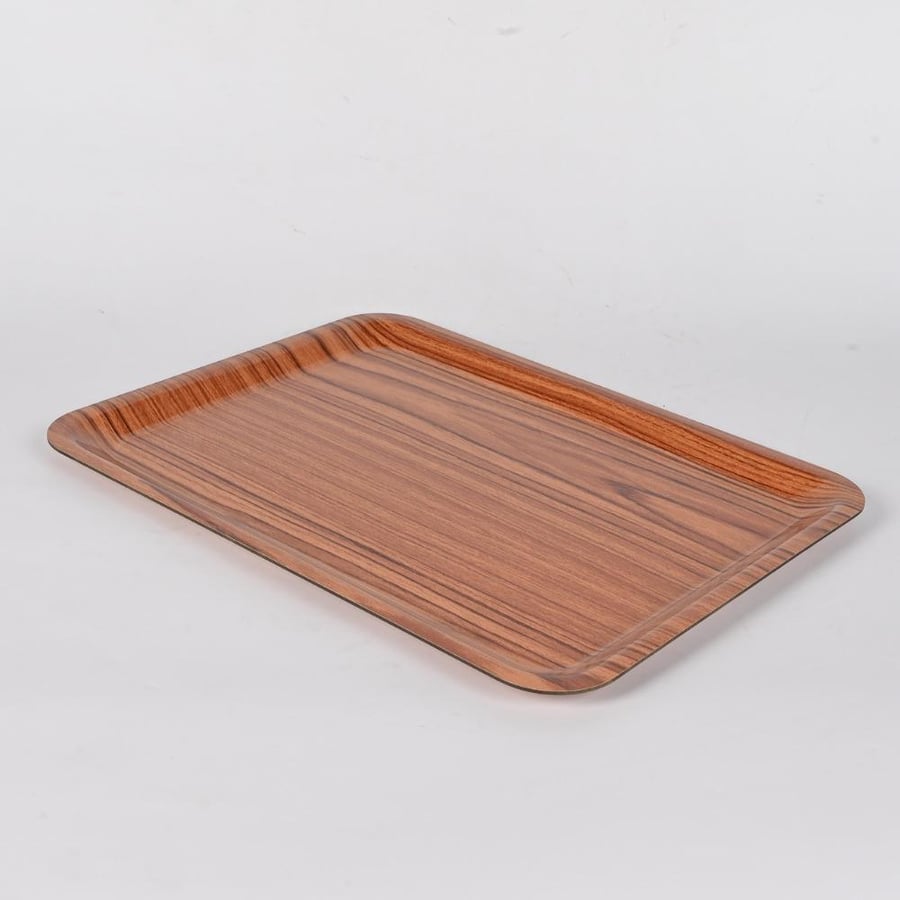 Rectangular serving tray 46×36 cm wooden brown