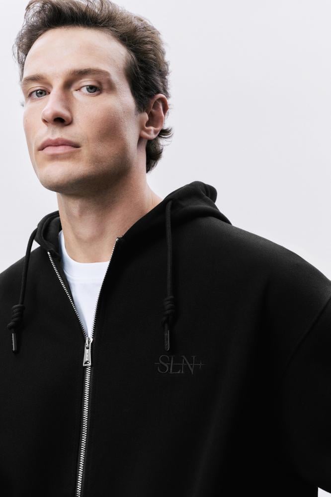 Men’s Black Zip-Up Hoodie