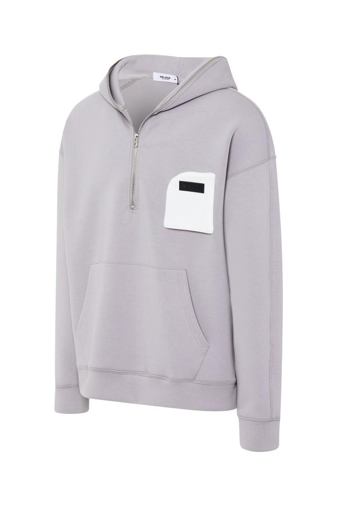 Hoodie with front pocket oversized for unisex - gray
