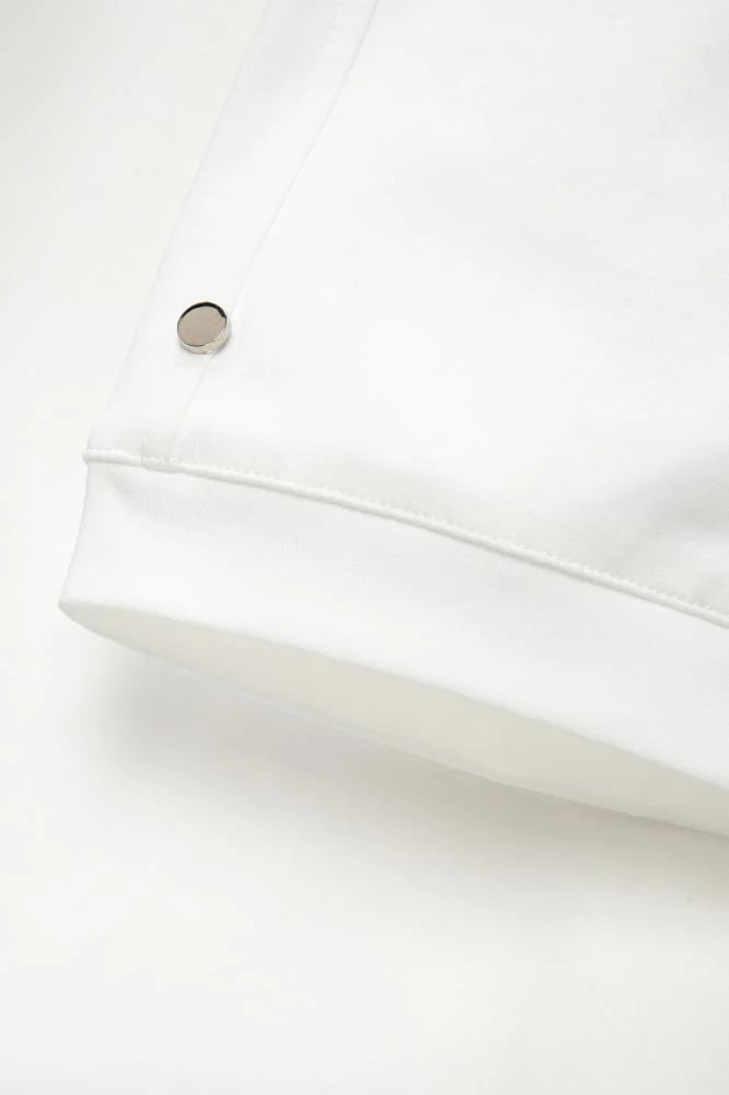 Unisex Oversized T-Shirt with Utility Pocket and Shoulder Details – White