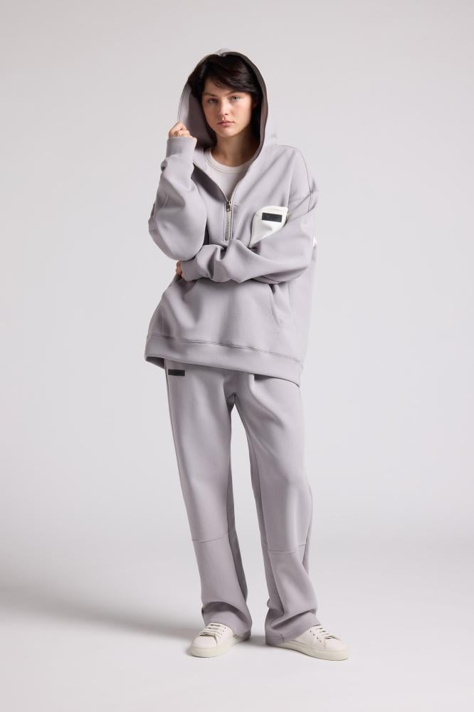 Hoodie with front pocket oversized for unisex - gray