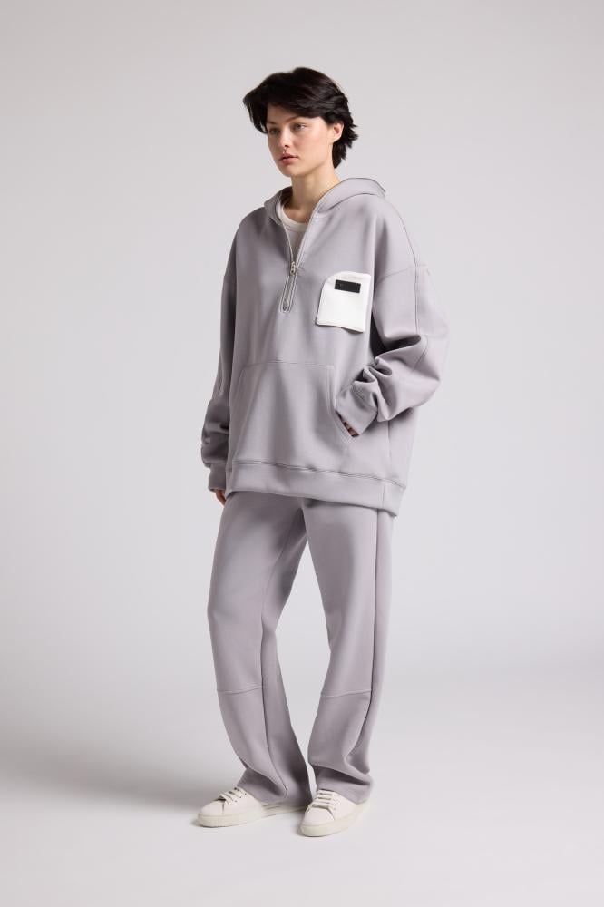 Hoodie with front pocket oversized for unisex - gray