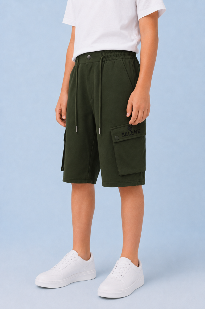 Kids’ Classic Regular Fit Shorts – Olive