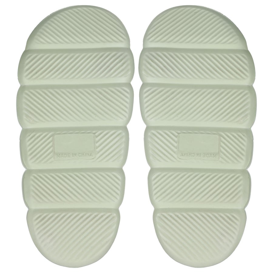 Open-Toe Slides with Ridged Rubber Sole – Light Green