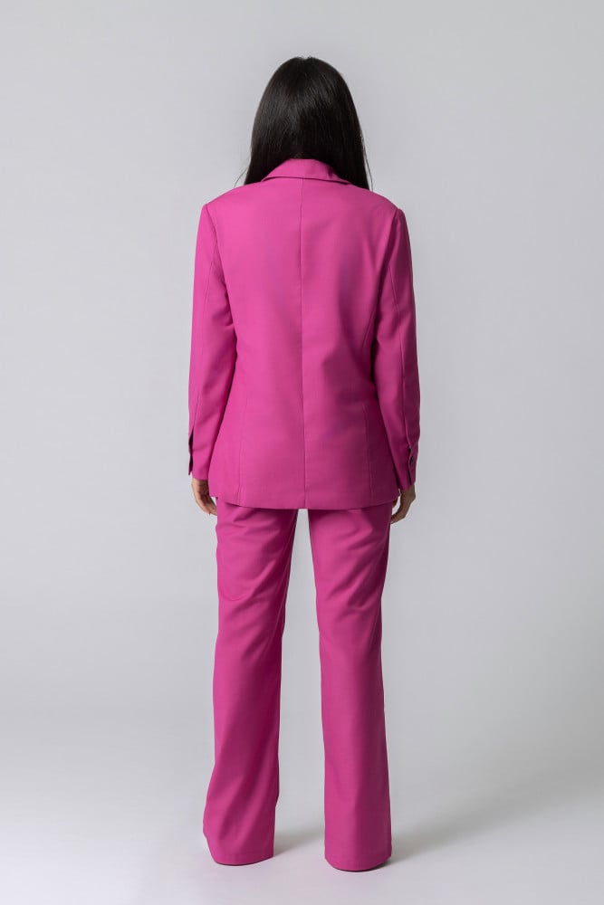 Women's formal jacket with a long fuchsia cut