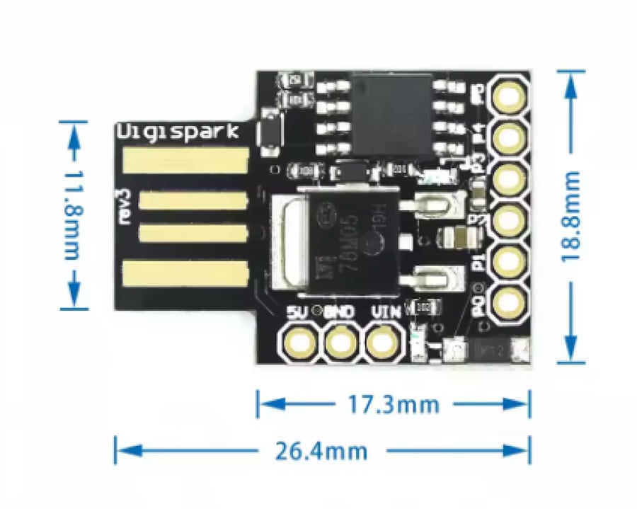 لوحة Digispark Rev3 Attiny85 متوافق مع Arduino عبر USB