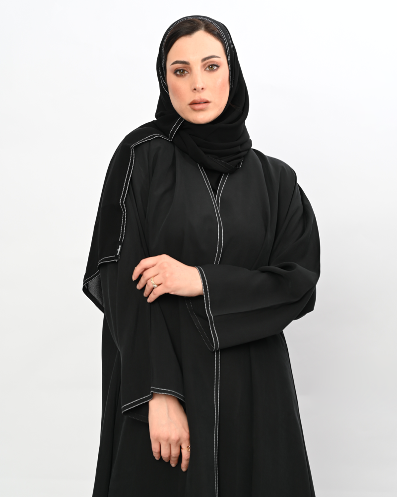 عباية حرير مغسول أسود