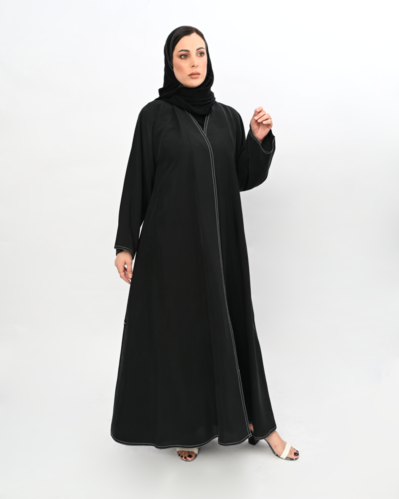 عباية حرير مغسول أسود