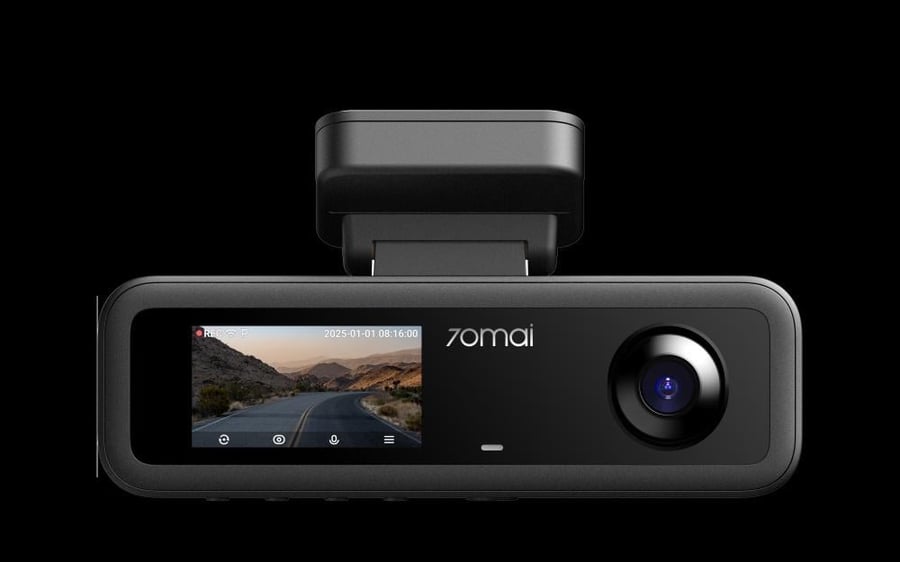 كاميرا سيارة داش كام 70mai T800E امامية بدقة 4K وداخلية وخلفية بدقة HD - اسود