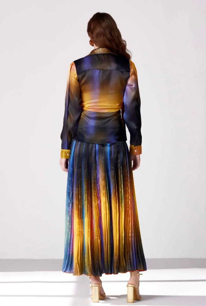 Colorful dress with hand embroidery