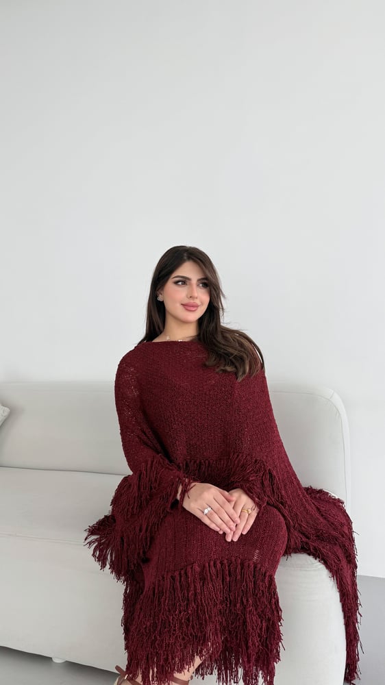 فستان لونا تشيك عنابي