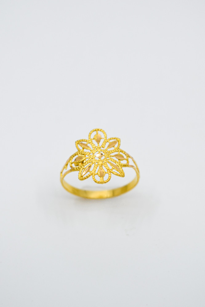 Openwork ring design of olive branch, full circle, made of 21-karat pure gold, bold appearance, and exceptional price