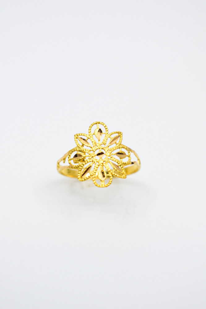 Openwork ring design of olive branch, full circle, made of 21-karat pure gold, bold appearance, and exceptional price