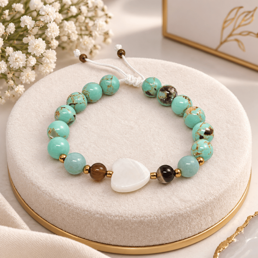 Turquoise bracelet made of natural stones