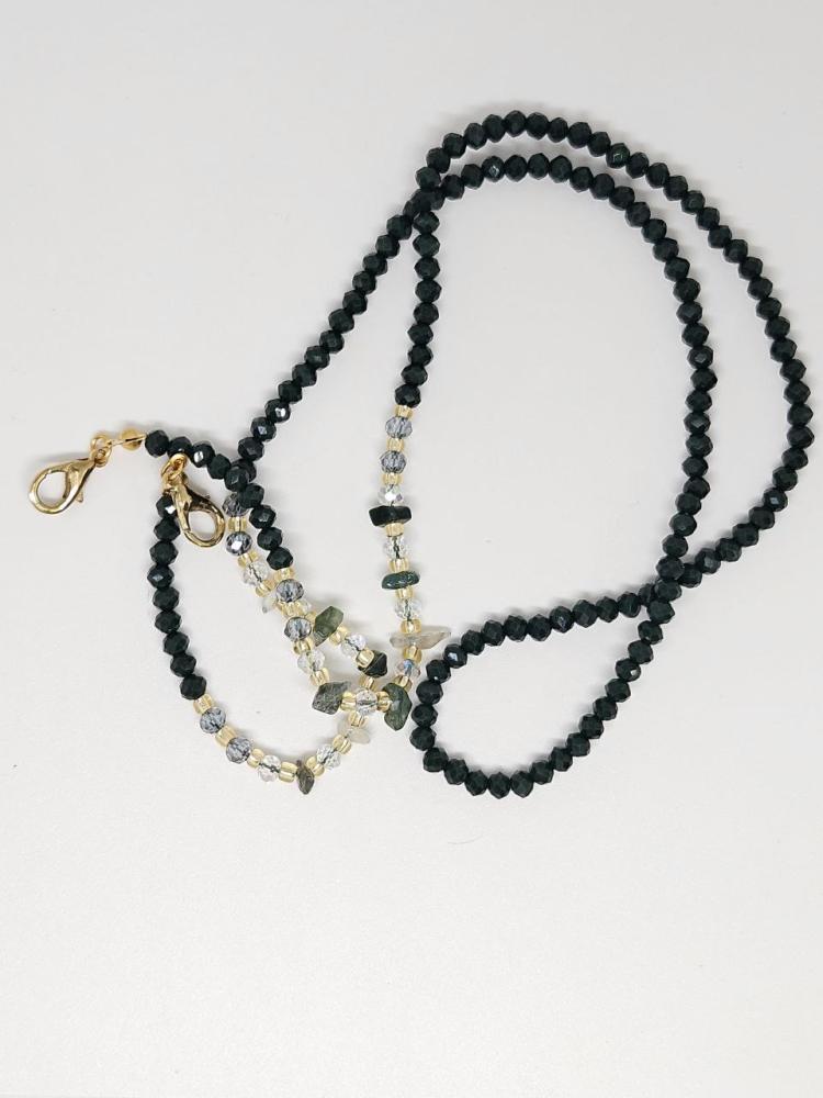 Elegant glasses chain - green