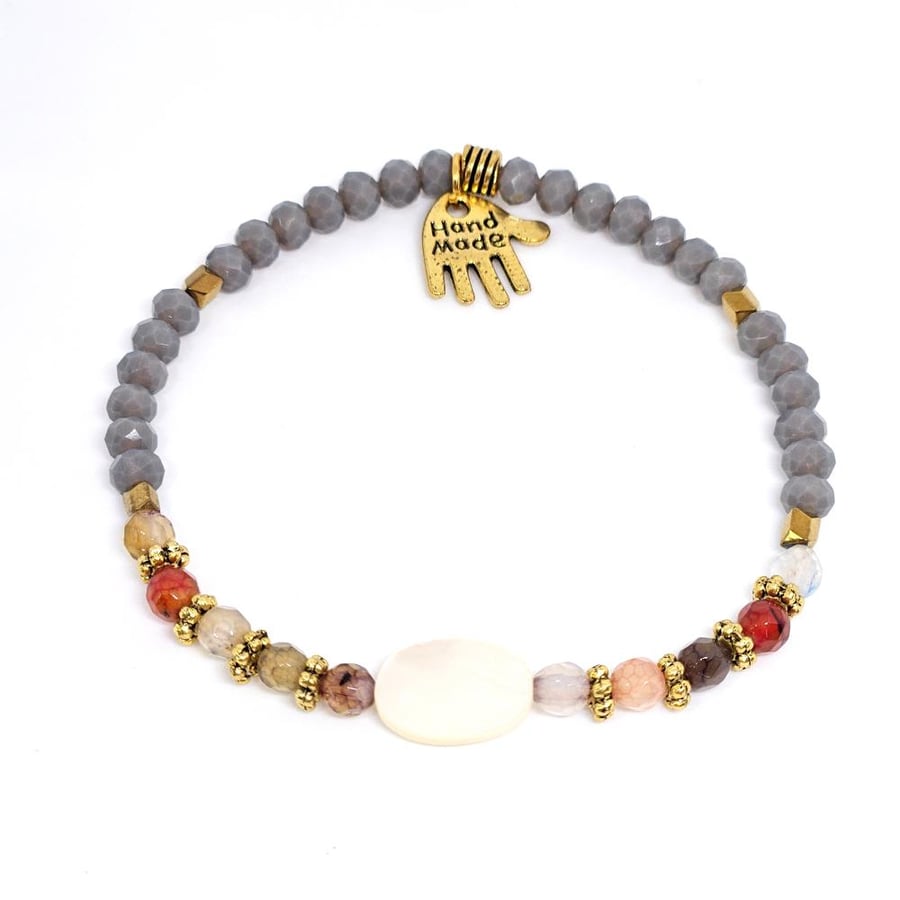 Coral bracelet - gray from natural stones