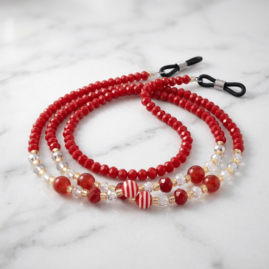 Elegant glasses chain - Red