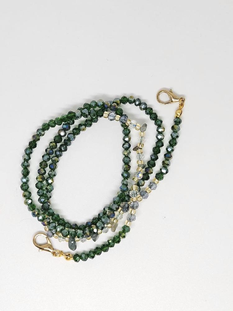Elegant glasses chain - green