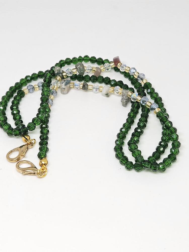 Elegant glasses chain - green