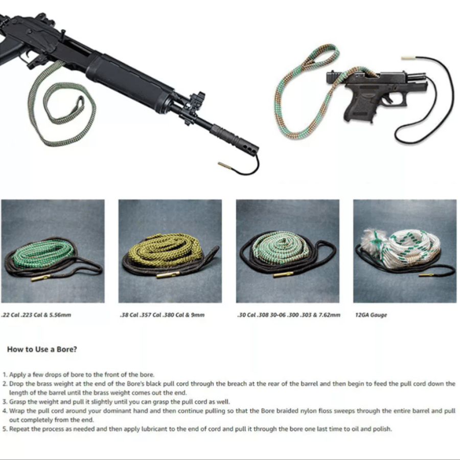 Cleaning rope, caliber 22 Nari, and caliber 16 223