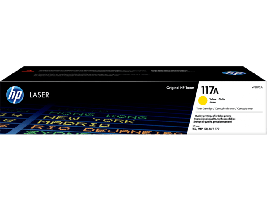 حبر اتش بي ليزر 117A أصفر أصلي  لطابعات اتش بي ليزر ملونه  - TONER HP 117A YELLOW W2072A