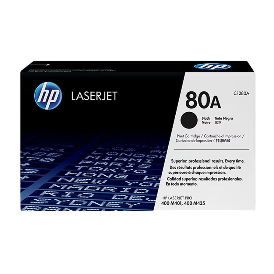 حبر اتش بي ليزر 80A أسود أصلي لطابعات اتش بي ليزر - TONER HP 80A CF280A BLACK