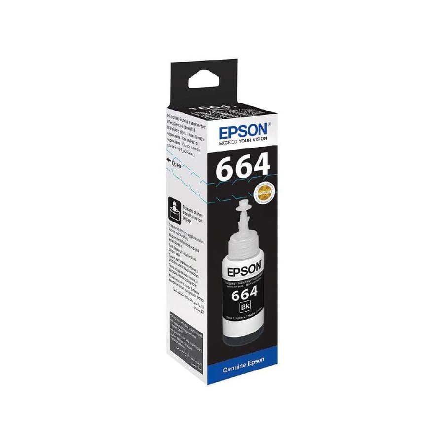 قارورة حبر ابسون INK EPSON T664 أسود أصلي - EcoTank Ink Bottle BLACK