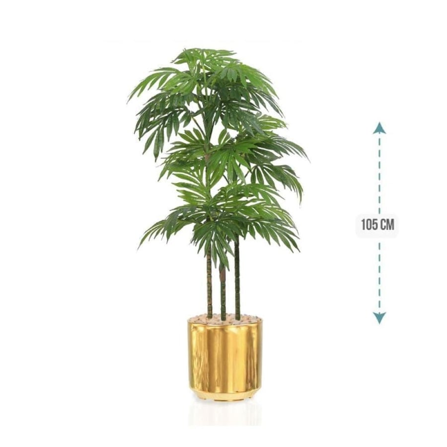 Date palm tree, 3 branches, plastic basin, 105 cm: 579-22N