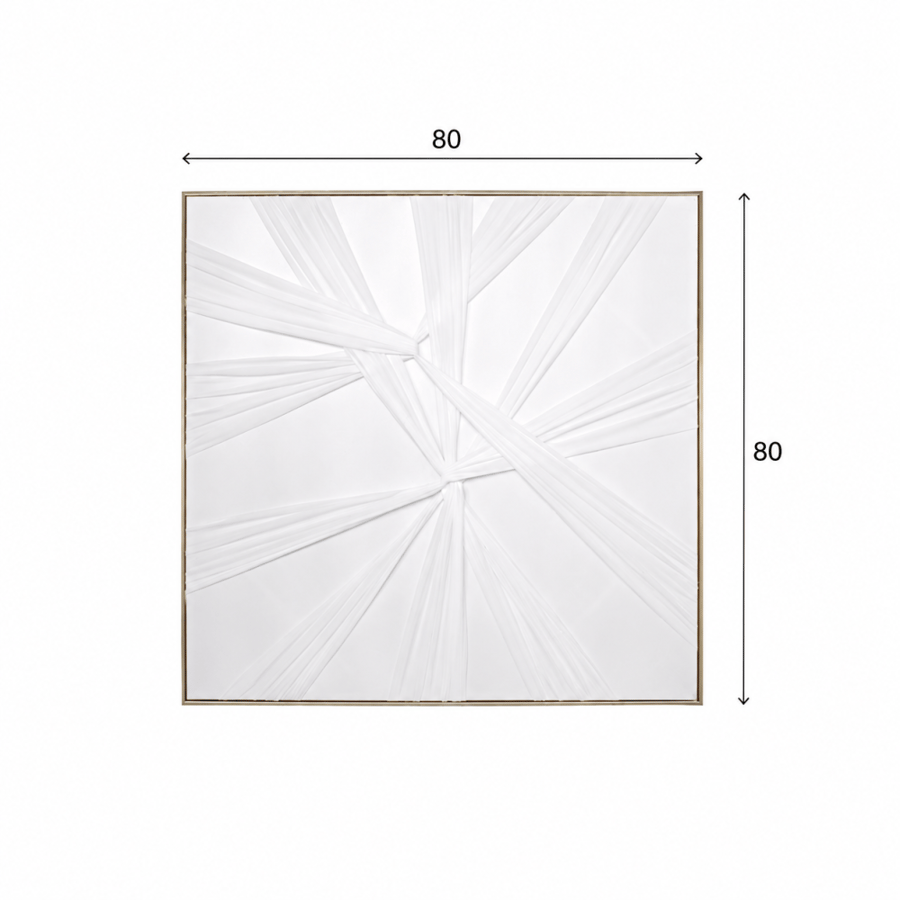 لوحة ديكور مربعة بإطار ذهبي مقاس 80 × 80 سم