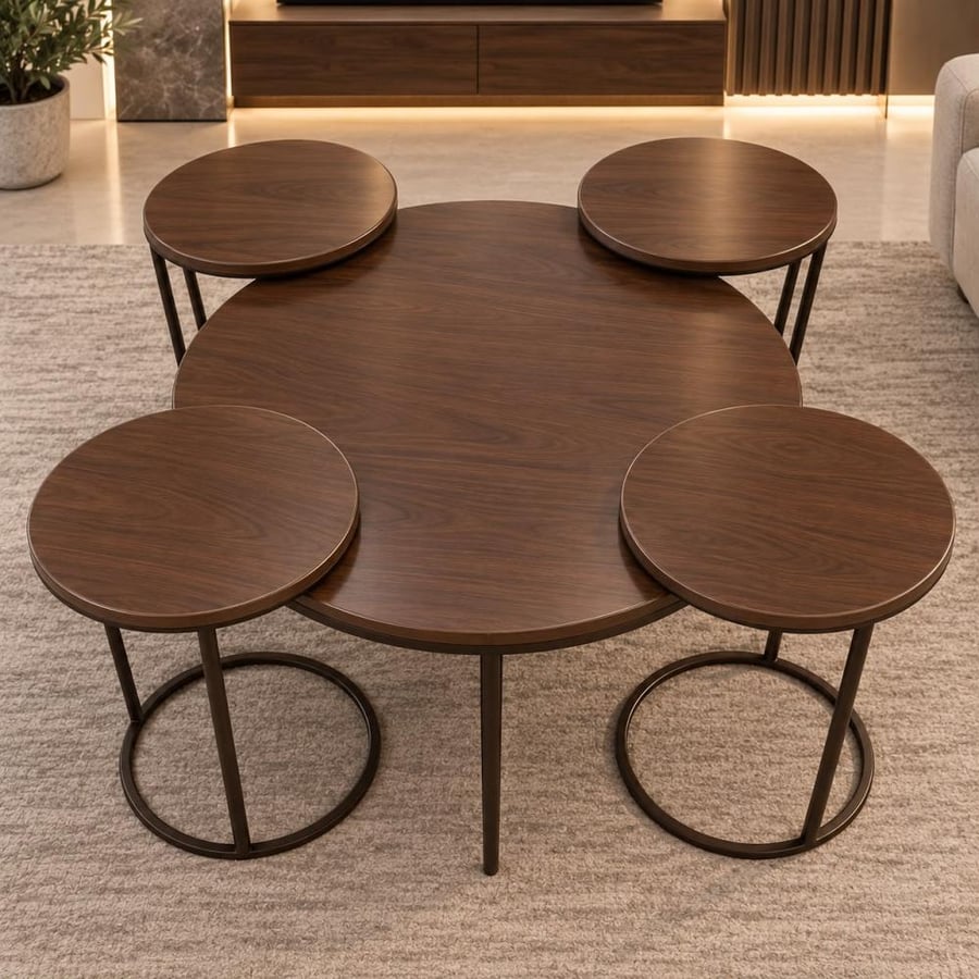 طقم طاولات 4x1 خشب