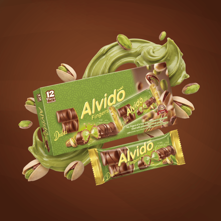 Pistachio Cream Fido Fingers, 12 pieces per box, 35g each