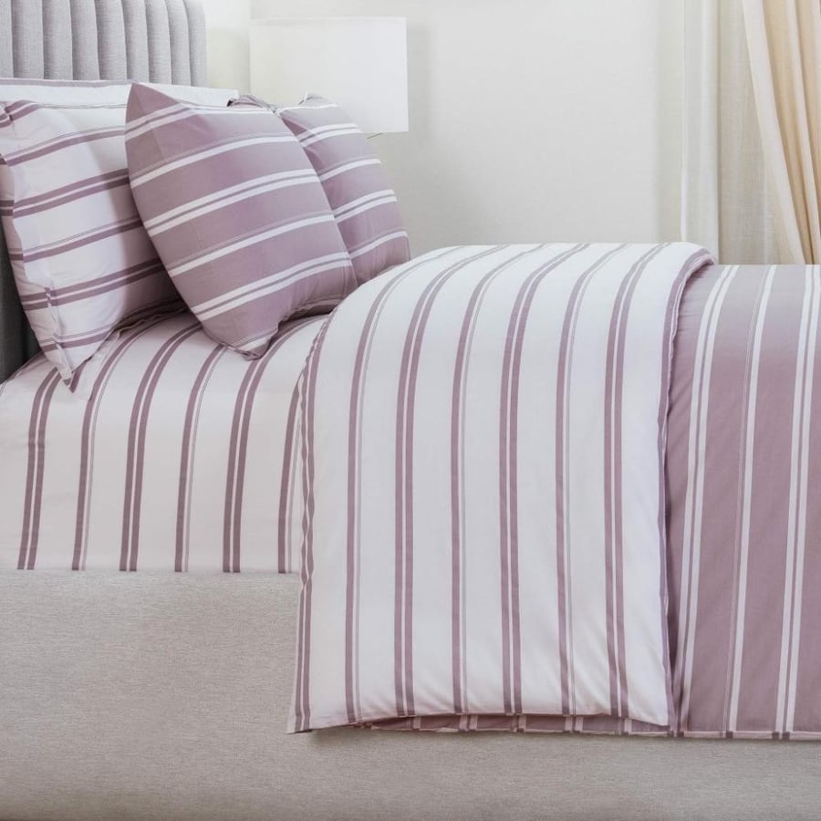 Canon 6-Piece Striped Cotton Double Bed Set – Grey